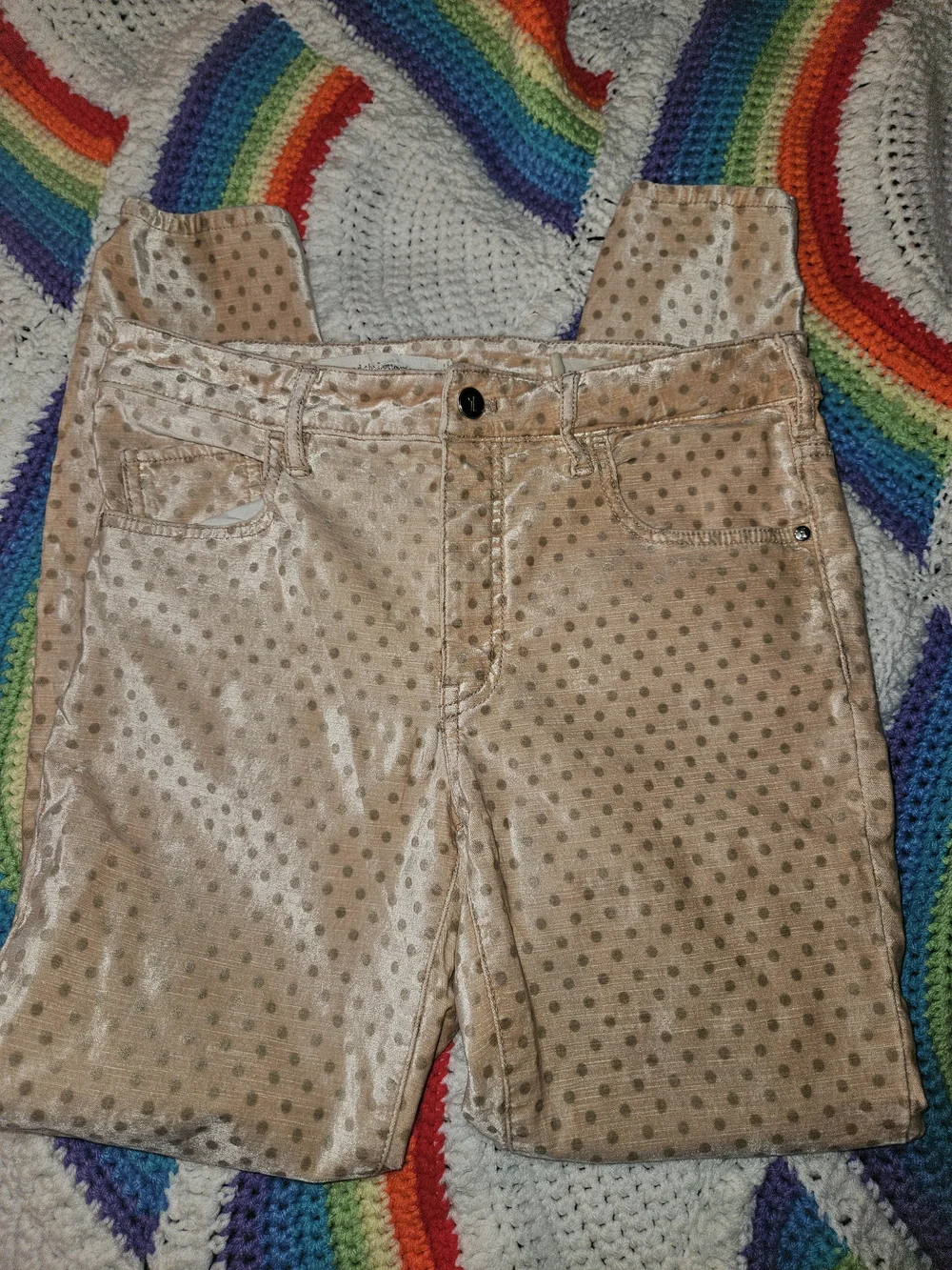 Pilcro and the Letterpress Beige Polka Dot Skinny Jeans - Picture 4 of 8